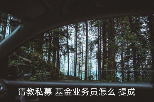 請教私募 基金業(yè)務員怎么 提成