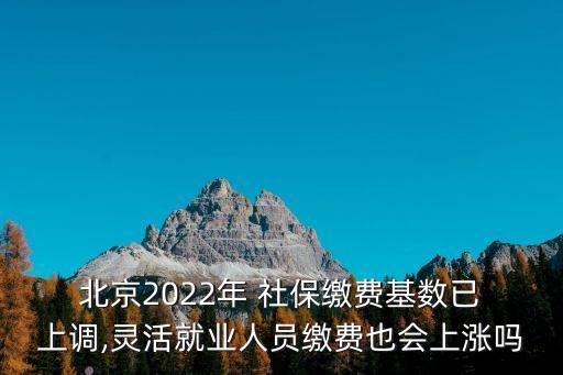  北京2022年 社保繳費基數(shù)已 上調,靈活就業(yè)人員繳費也會上漲嗎