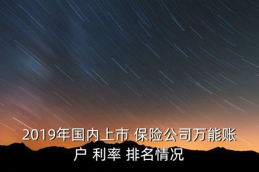 2019年國(guó)內(nèi)上市 保險(xiǎn)公司萬能賬戶 利率 排名情況