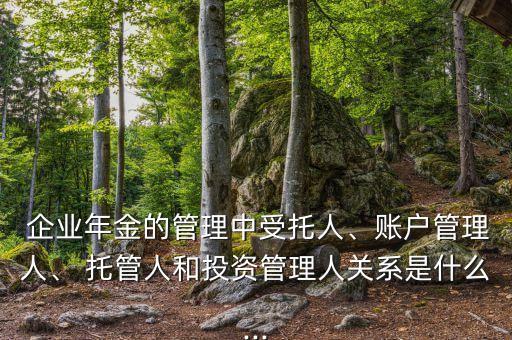  企業(yè)年金的管理中受托人、賬戶管理人、 托管人和投資管理人關(guān)系是什么...