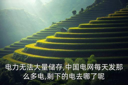 電力無法大量儲(chǔ)存,中國電網(wǎng)每天發(fā)那么多電,剩下的電去哪了呢