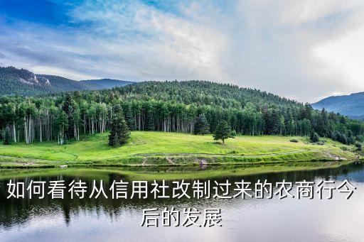 如何看待從信用社改制過來的農商行今后的發(fā)展