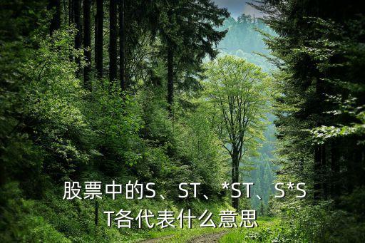 股票中的S、ST、*ST、S*ST各代表什么意思