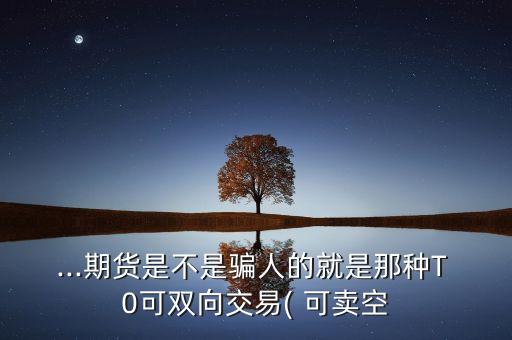 ...期貨是不是騙人的就是那種T 0可雙向交易( 可賣(mài)空
